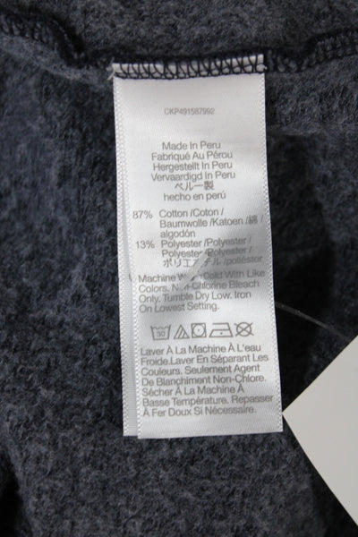 Madewell Women Pullover Sweatshirt Black Crewneck 3/4 Sleeve Size XS
