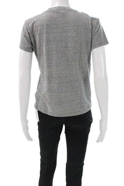 Mother Womens Basic Gray Short Sleeve Crew Neck T Shirt 50% Cotton Size S