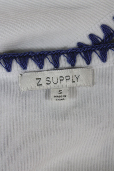 Z Supply Women Camisole Square Neck White Sleeveless Casual Size S
