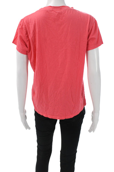 Mother Womens Jersey T-Shirt Pink Cotton Crew Neck Short Sleeve Love Size M