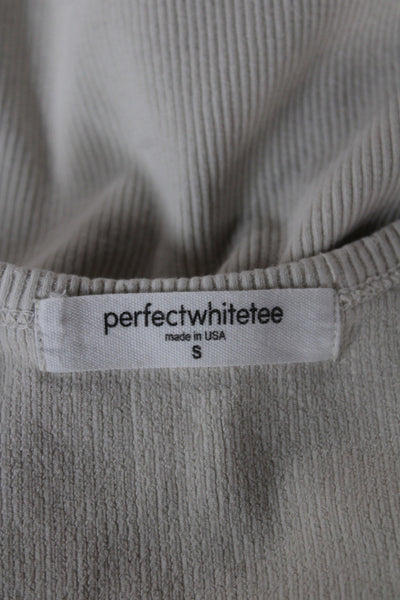 Perfect White Tee Women Basic Beige Scoop Neck Cotton Sleeveless Tank Size S