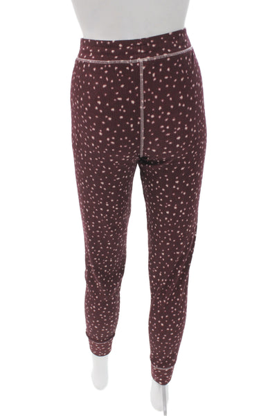 PJ Salvage Womens Printed Ribbed Pajama Pant Set Purple Size Extra Small/Medium