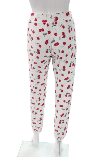 PJ Salvage Womens Cherry Print Pants Pajama Set White Red Size Small