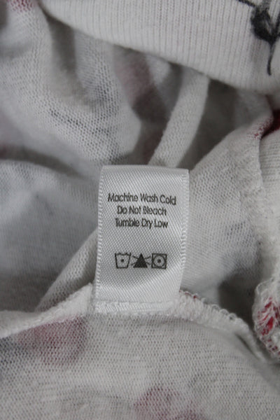 PJ Salvage Womens Cherry Print Pants Pajama Set White Red Size Small
