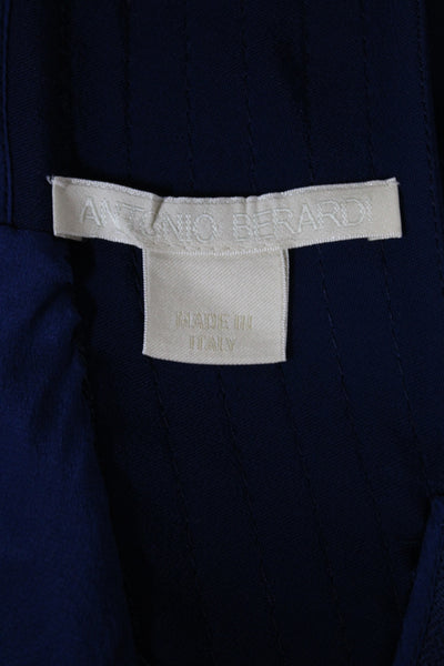Antonio Berardi Women Sheath Dress Blue Silk Square Neck Knee Length Size 42