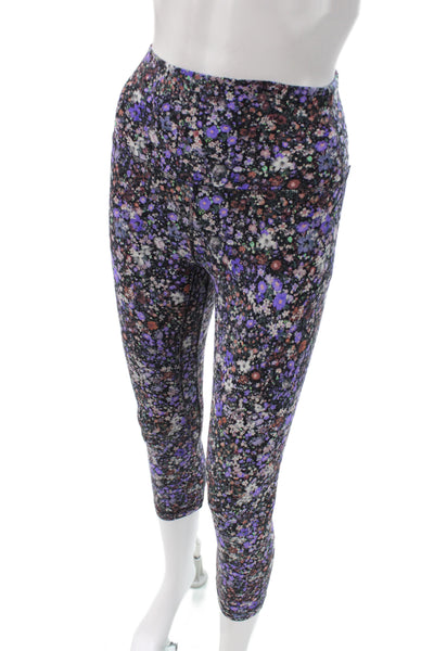 Lululemon Women Black Floral Capri Leggings Synthetic Size 4
