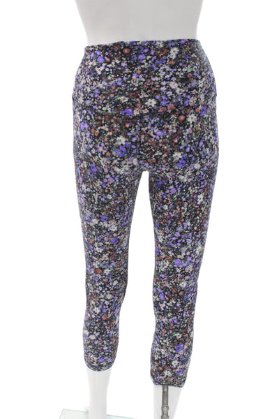 Lululemon Women Black Floral Capri Leggings Synthetic Size 4