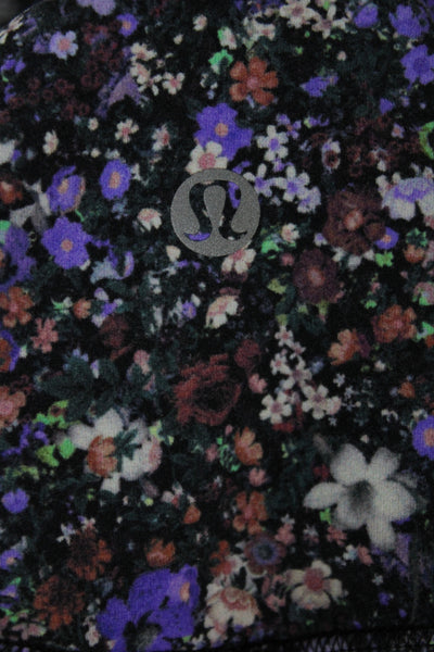 Lululemon Women Black Floral Capri Leggings Synthetic Size 4