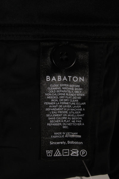 Babaton Women Cropped Faux Leather Pants Black Button Size 4