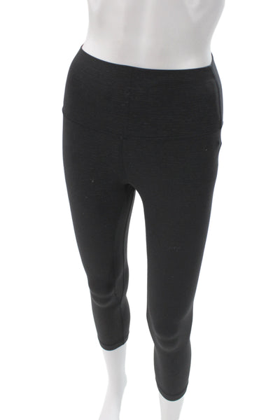 Lululemon Womens Black Flecked Nylon Capri Leggings Athleisure Size 4