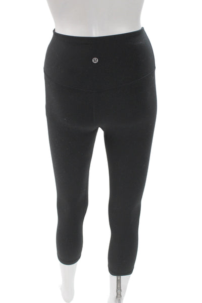 Lululemon Women Capri Leggings Black Nylon Athleisure Pull On Size 4