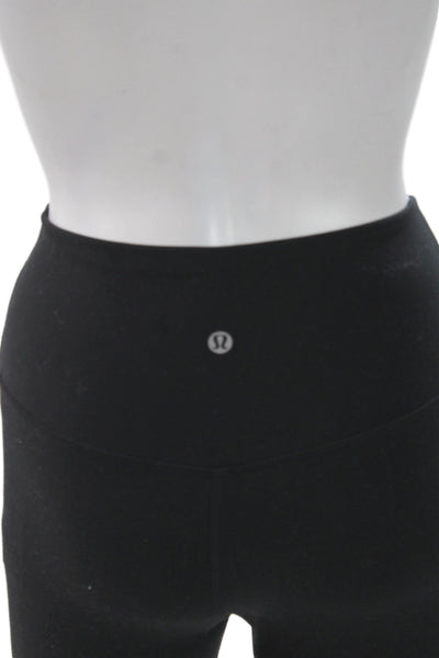 Lululemon Women Capri Leggings Black Nylon Athleisure Pull On Size 4
