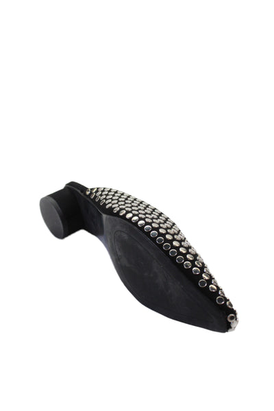 Zara Womens Suede Studded Slide On Mule Pumps Black Size 39 9