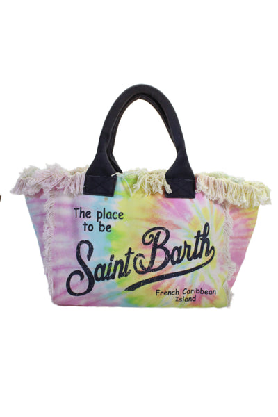MC2 Saint Barth Womens Tie Dye Print Shoulder Handbag Multi Colored