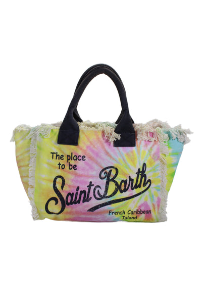 MC2 Saint Barth Womens Tie Dye Print Shoulder Handbag Multi Colored
