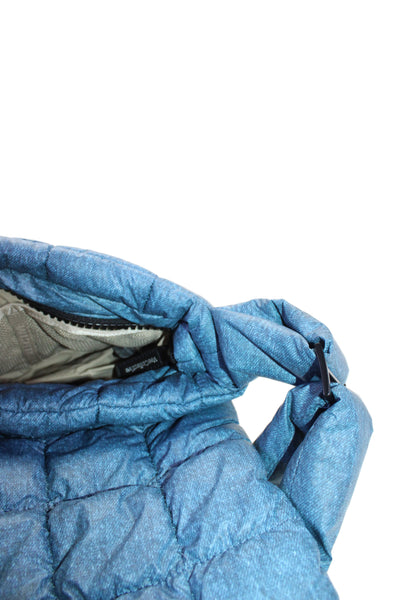 Vee Collective Womens Puffer Flap Closure Crossbody Shoulder Handbag Blue
