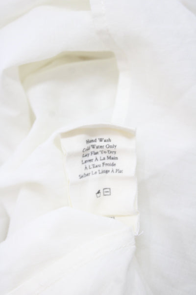 Love Shack Fancy Girls Cotton  Floral Back Button Dress White Size 12Y