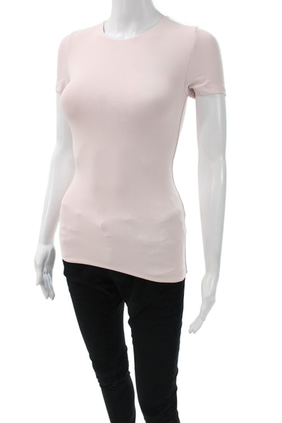 Aritzia Womens Basic Pink Crew Neck Short Sleeve T-Shirt Size XS