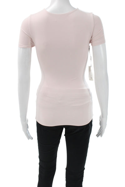 Aritzia Womens Basic Pink Crew Neck Short Sleeve T-Shirt Size XS