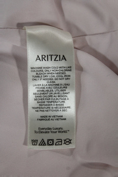 Aritzia Womens Basic Pink Crew Neck Short Sleeve T-Shirt Size XS