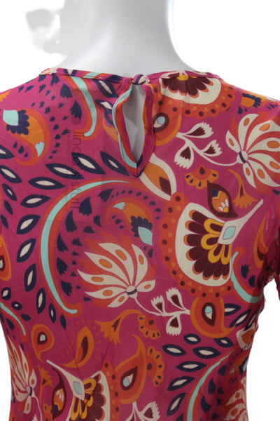 Eywasouls Malibu Women Maxi Dress Multicolor Paisley Long Sleeve Size S