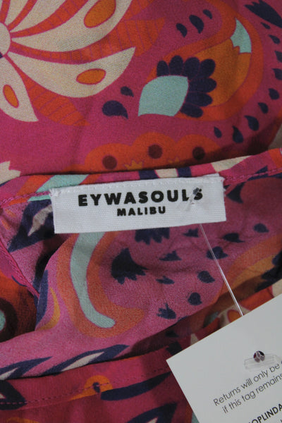 Eywasouls Malibu Women Maxi Dress Multicolor Paisley Long Sleeve Size S