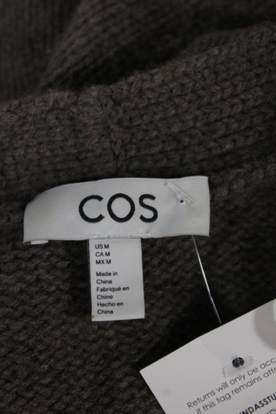 COS Womens Brown V-Neck Wool Cardigan Long Sleeve Casual Size M