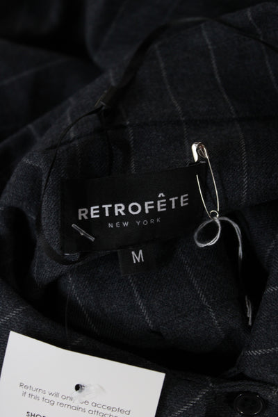 Retrofete Women Gray Collared Shirt Dress Button Long Sleeve Midi Size M