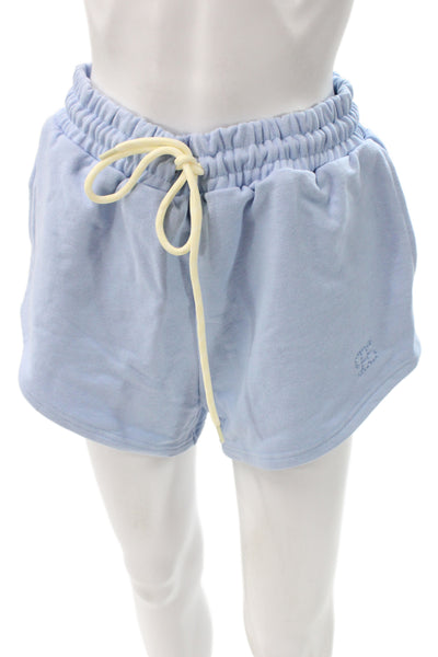 Eleven Eleven Women Sweat Shorts Blue Drawstring Cotton Size S