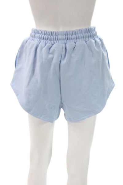 Eleven Eleven Women Sweat Shorts Blue Drawstring Cotton Size S
