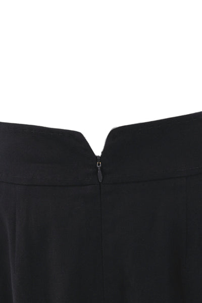 Elie Tahari Women Straight Pencil Skirt Black Cotton Zip Knee Length Size 8