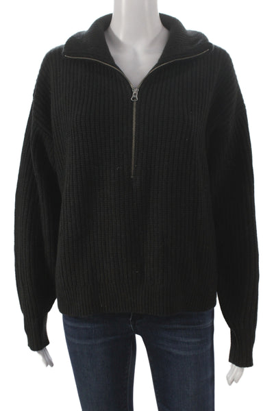 Everlane Womens Collared Black Wool Pullover Sweater Long Sleeve Size S