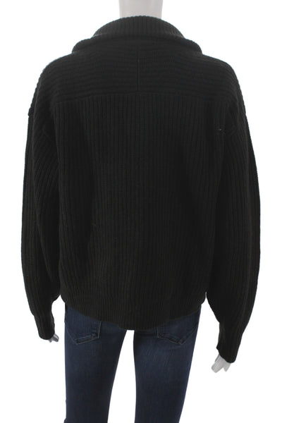 Everlane Womens Collared Black Wool Pullover Sweater Long Sleeve Size S