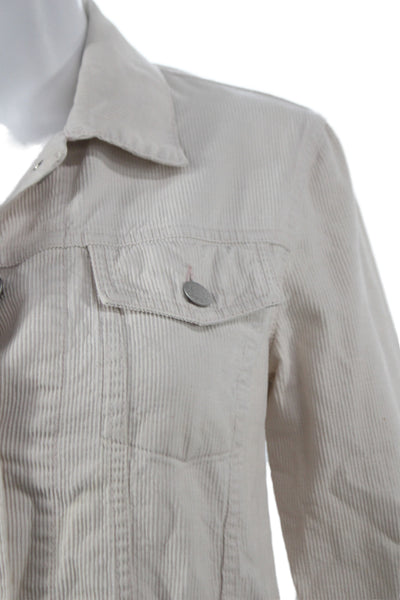 Helmut Lang Women Basic Jacket Beige Cotton Long Sleeve Button Size M