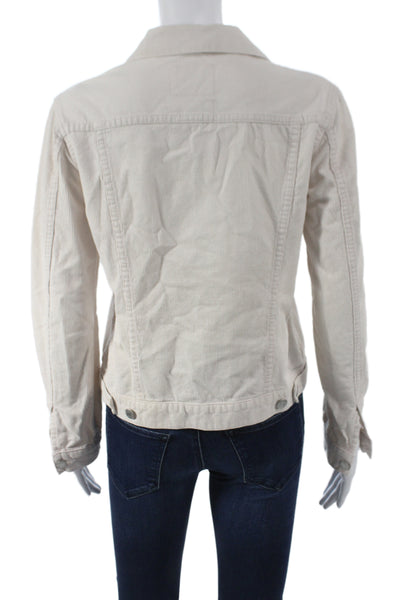Helmut Lang Women Basic Jacket Beige Cotton Long Sleeve Button Size M