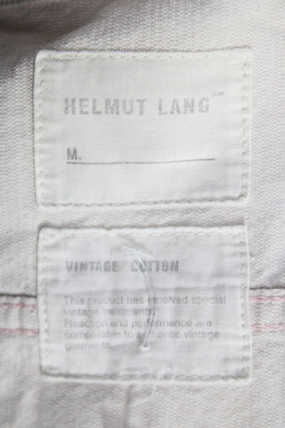 Helmut Lang Women Basic Jacket Beige Cotton Long Sleeve Button Size M