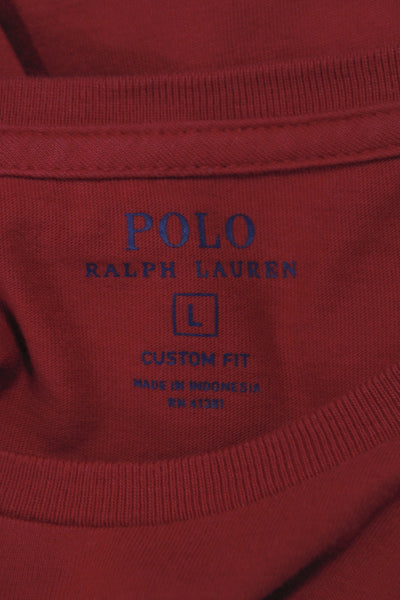 Polo Ralph Lauren Women Basic Red Crew Neck Short Sleeve T-Shirt Size L