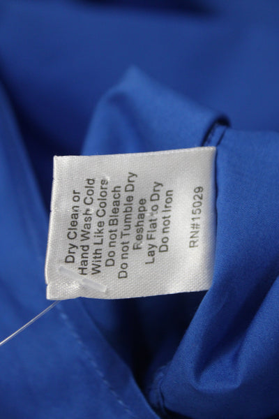 La Ligne Women Collared Blue Cotton Long Sleeve Button-Up Basic Size L