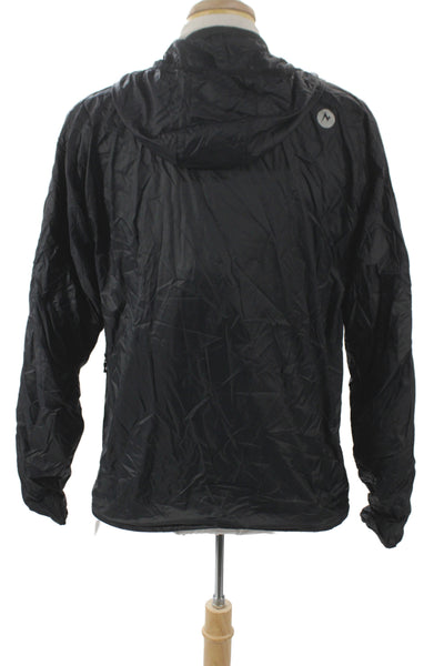 Marmot Mens Windbreaker Black Zip Polyester Outdoor Size L