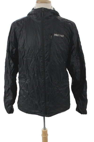 Marmot Mens Windbreaker Black Zip Polyester Outdoor Size L