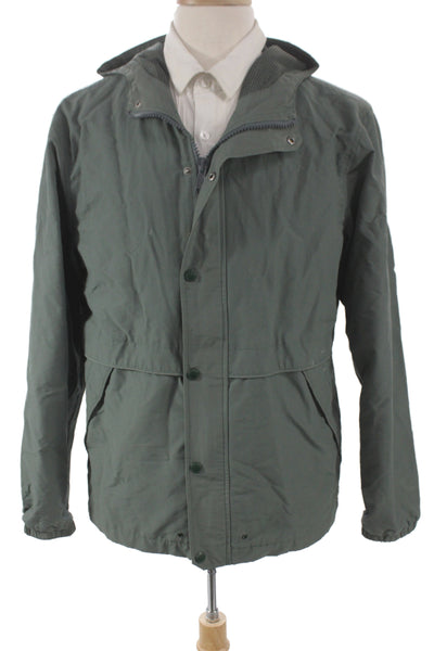 Taylor Stitch Mens Anorak Jacket Green 60% Organic Cotton Snap Size 42