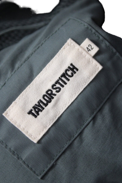 Taylor Stitch Mens Anorak Jacket Green 60% Organic Cotton Snap Size 42