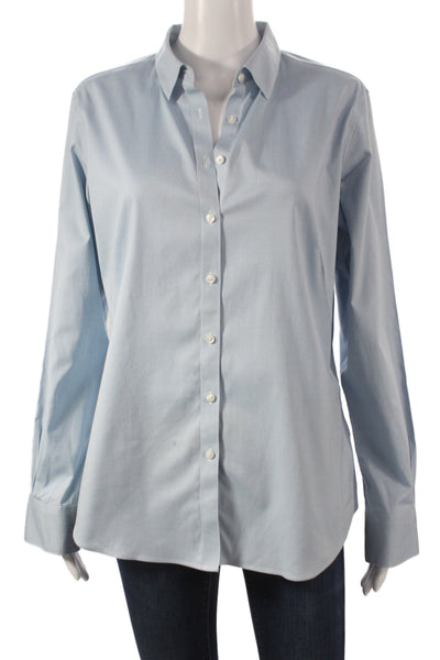 Brooks Brothers Womens Blue Supima Cotton Button Up Long Sleeve Size 10