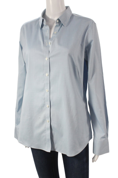 Brooks Brothers Womens Blue Supima Cotton Button Up Long Sleeve Size 10