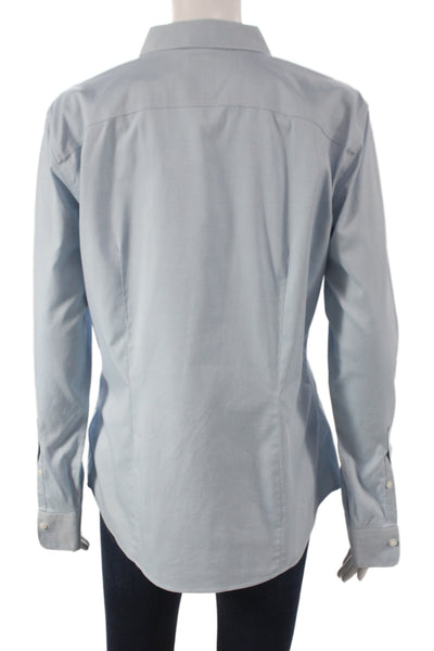 Brooks Brothers Womens Blue Supima Cotton Button Up Long Sleeve Size 10