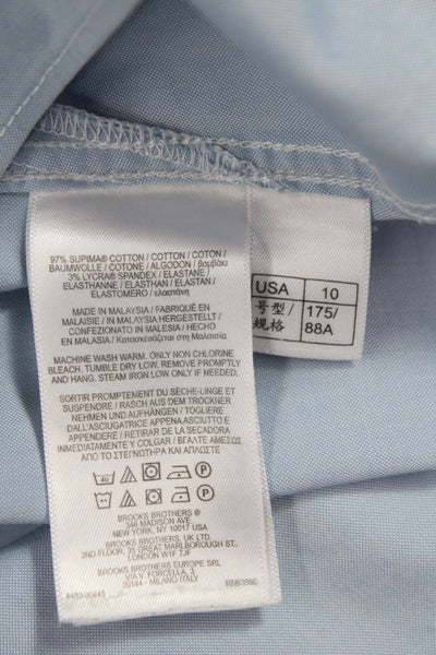 Brooks Brothers Womens Blue Supima Cotton Button Up Long Sleeve Size 10