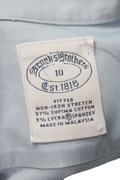 Brooks Brothers Womens Blue Supima Cotton Button Up Long Sleeve Size 10
