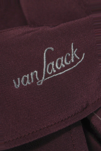 Van Laack Women Purple Silk Collared Button Long Sleeve Blouse Size 40
