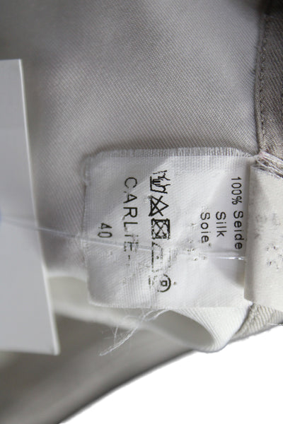 Van Laack Women Basic Silk Collared Button Blouse Long Sleeve White Size 40