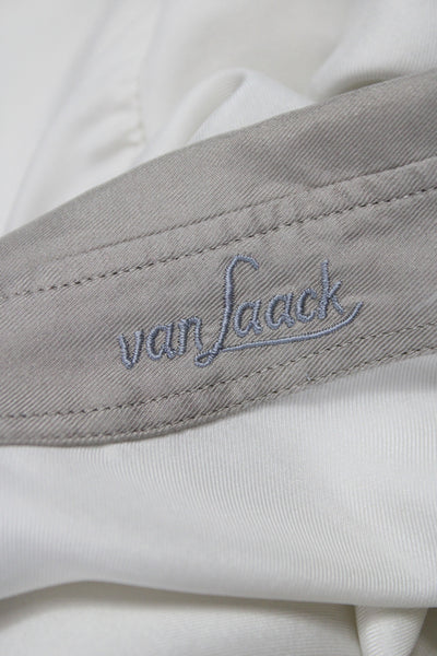 Van Laack Women Basic Silk Collared Button Blouse Long Sleeve White Size 40